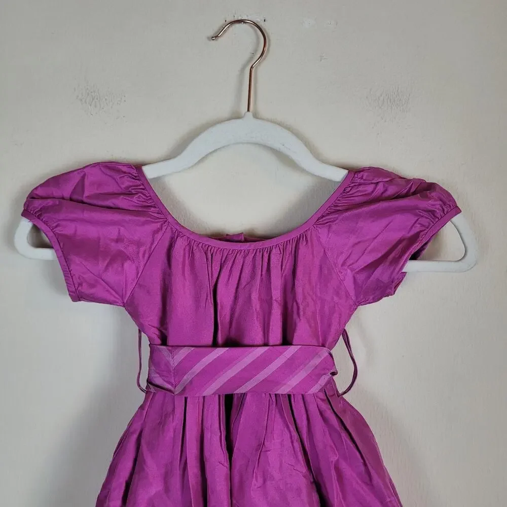 Strasburg Dress Girls Baby 24M Pink Fuchsia Silk Belted Formal Easter Church